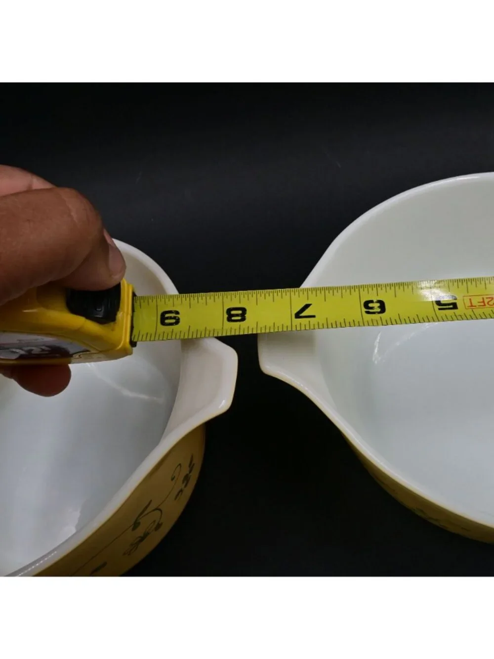 Pyrex Shenandoah Casserole Set of 3 Serving Bowls Yellow Floral No Lids